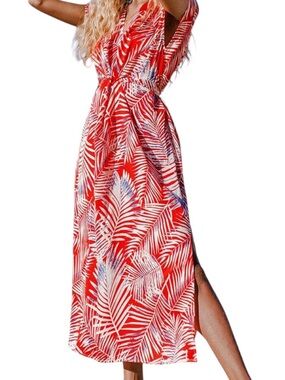 Cupshe Emmy Leafy Wrap Dress Size Medium